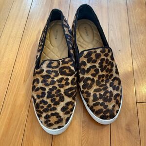 Birdies Swift Leopard Calf Hair Slip On Sneakers Womens Size 7.5 Flat Shoes